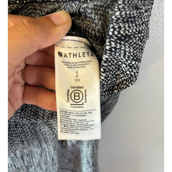 Athleta Delancey Textured Moto Tight Womens Black White Ankle Zip Size Small - Picture 8 of 9